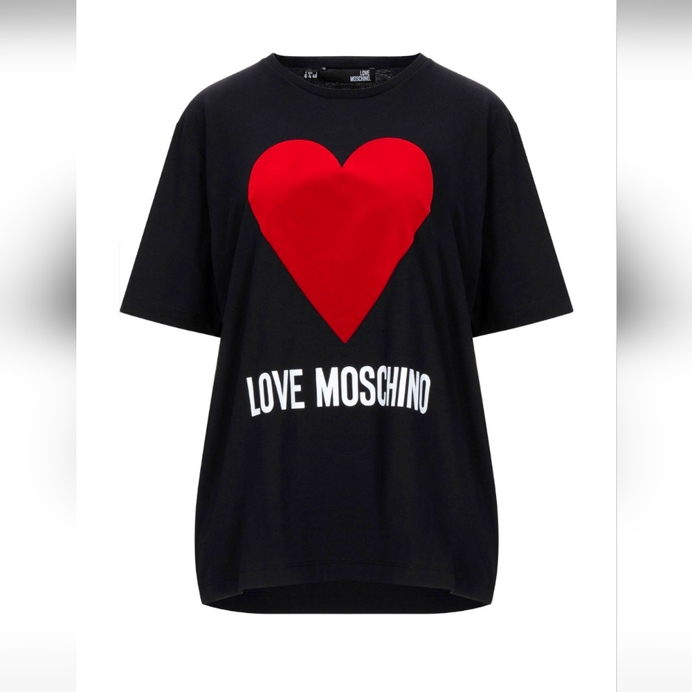 Black white and red love moschino tshirt